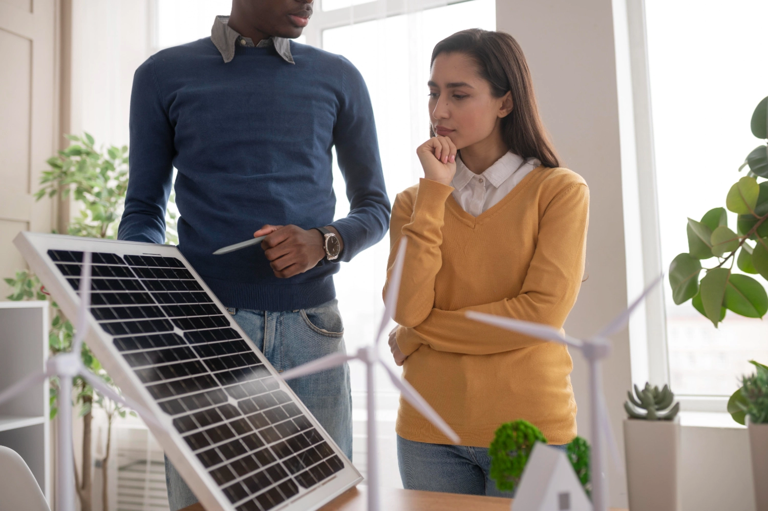 Illustration représentant un lead panneau solaire de qualité, un client intéressé par l’installation de panneaux photovoltaïques.