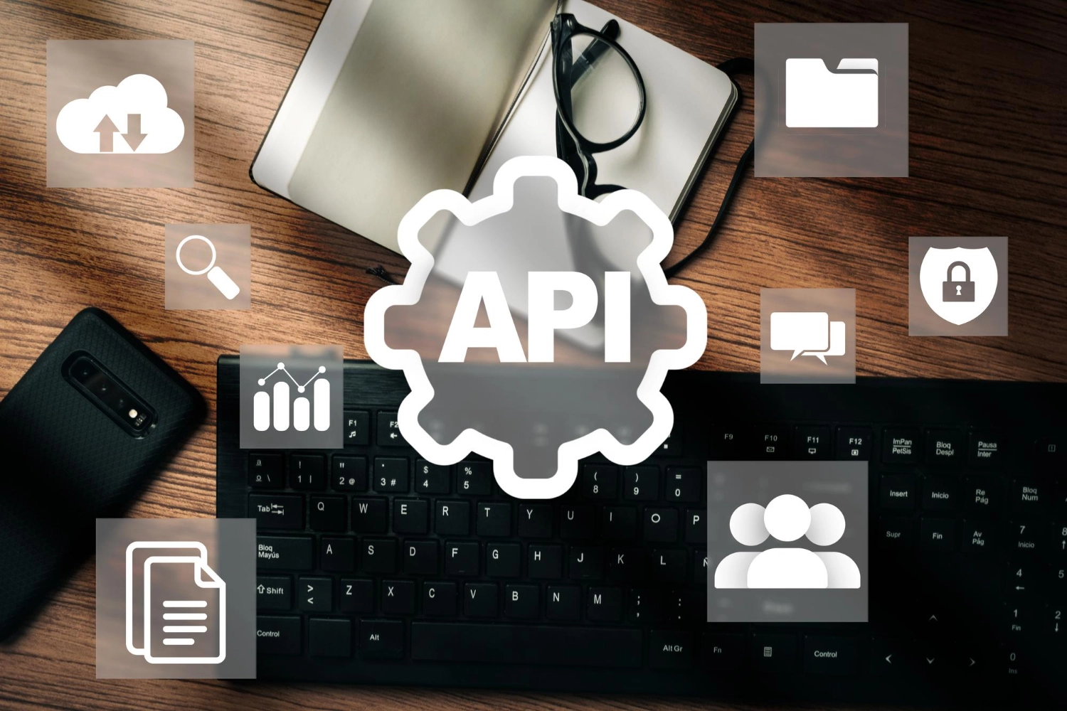 Illustration représentant la gestion des leads via API dans un outil CRM moderne.
